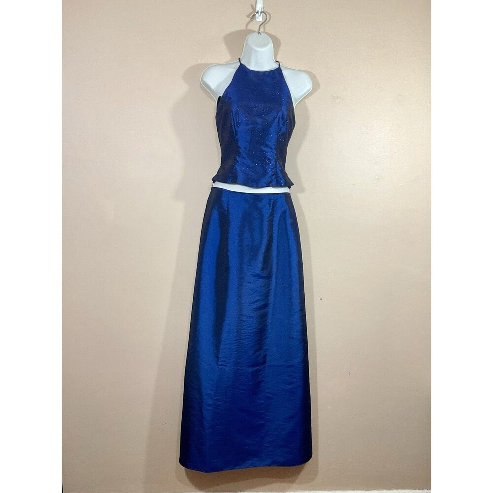 Zum Zum Niki Livas 2 Piece Prom Dress 2 Blue 90s Fairy Glitter Grunge Whimsigoth